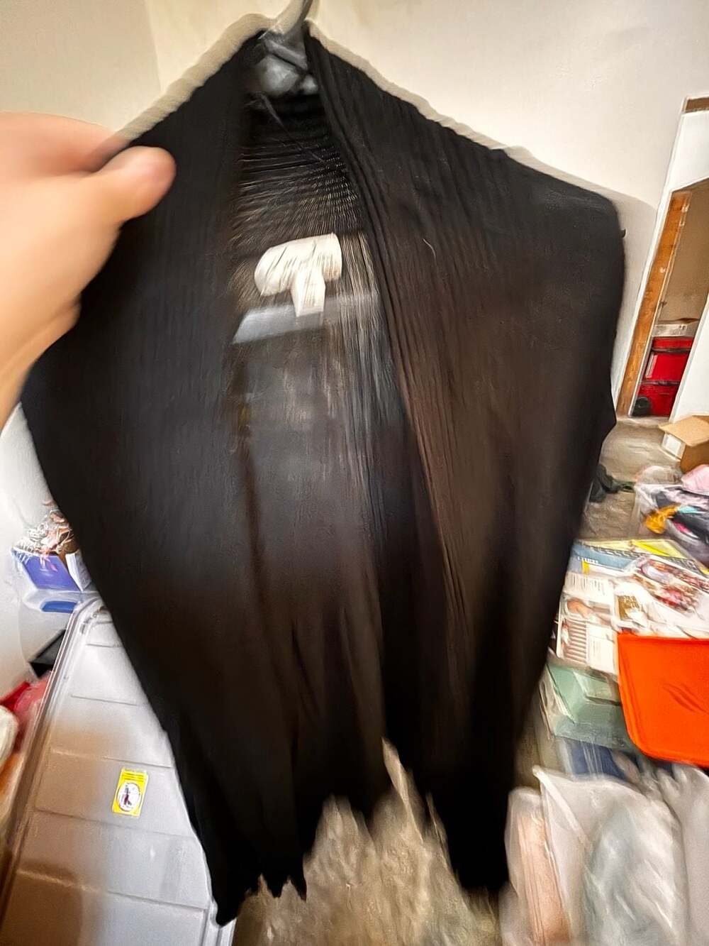 Kim Rogers Woman Black Open Front Pleated Cardigan Size 1X